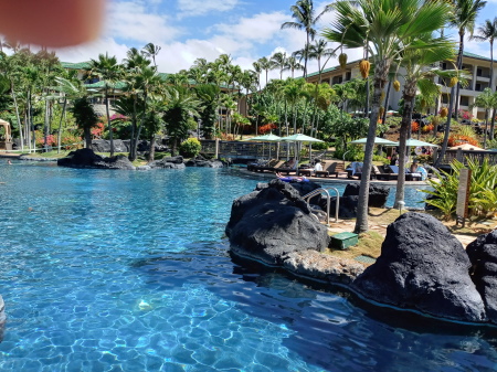 One of the pools at Hyatt Grand Resort Kauai
