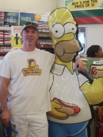 Homer and I at the "Quicky Mart"