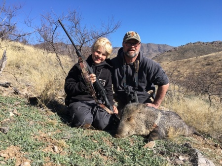 Grandsons first Pig with me.