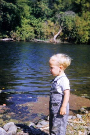 Little Me on the bank of the Rogue River