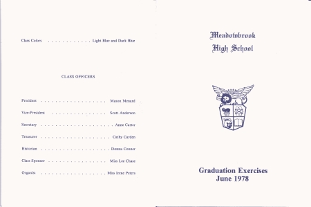 Carl Kersey's album, Class of 1978 Memorabilia