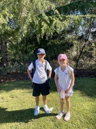 Grandchildren at golf lessons