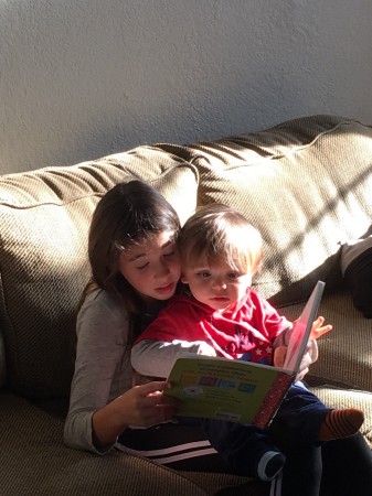 Story time with big sister!