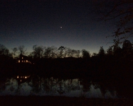 Moon over the pond,