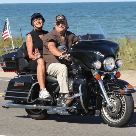 Harley ride along the beach