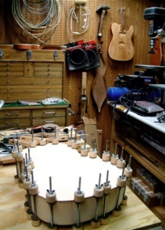 Classical guitar under construction