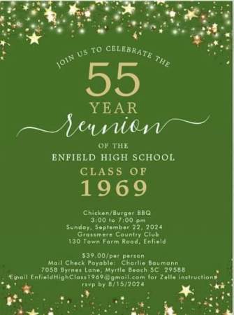 Enfield High School Reunion Class 1969