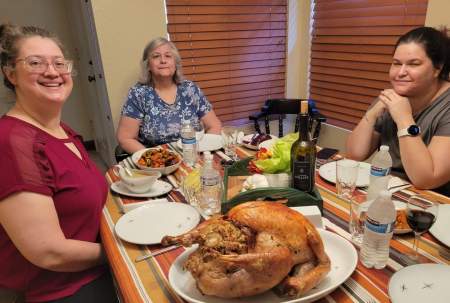 Thanksgiving dinner with Lisa and Amy 