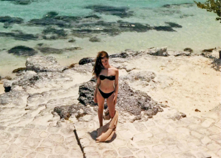 Me standing on the beach in Cancun, MX..'88