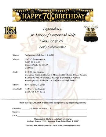 St. Mary of Perpetual Help High School Reunion