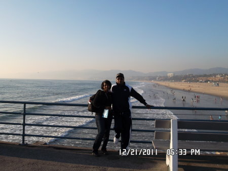Sherri and I at Santa Monica Beach, CA