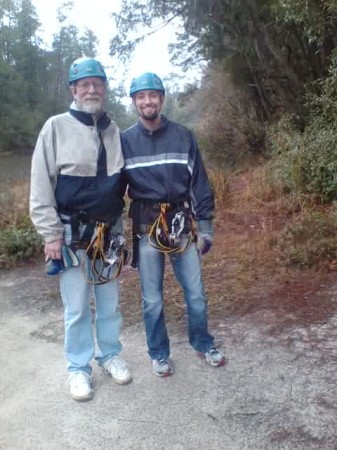 My 26 year old son and I Zip Lining