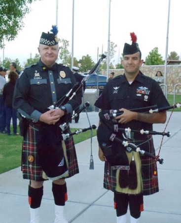 New Mexico State Police Pipers. Me and my son,