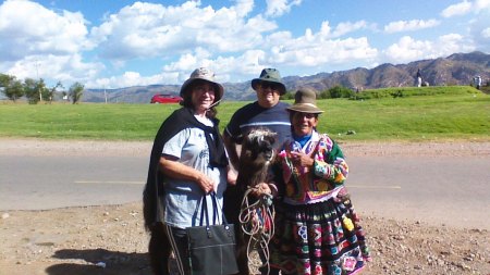 With locals in Peru