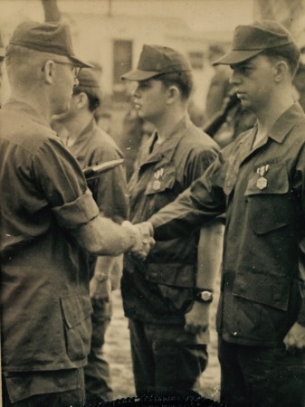 Getting Medal in Phu Bai Combat Base Vietnam 