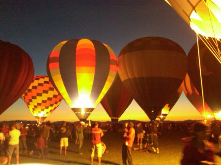 Sunset balloon glow, Sept 2012