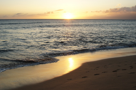 Sunset at beach in Lahaina, Maui