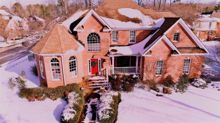 2022 - David's Drone Pic of our  house - Snow!