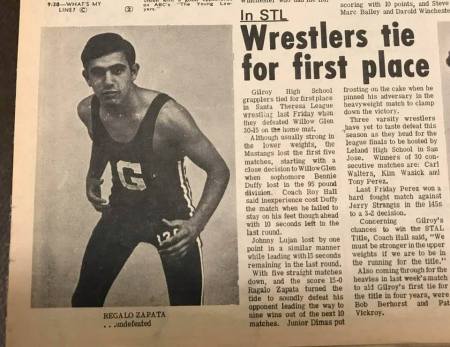 Regulo Zapata's album, Gilroy High School Wrestling Team