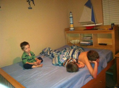 My little ones being lazy, Wesley Brady Danny