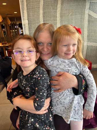 Me and my youngest granddaughters.