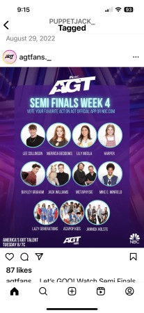 Jack made the top 5 Semi Finals on AGT