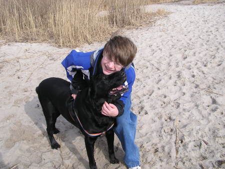 Daniel with our dog Blackjack in 2007.