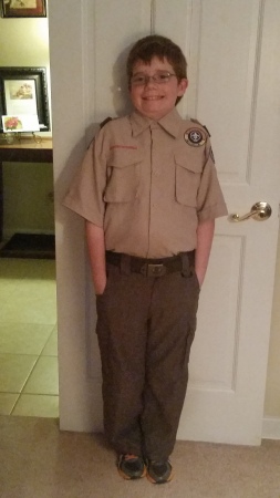 Shaun is a Boy Scout now