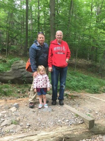 Margaret, Eric and Grampa at Great Blue Hill