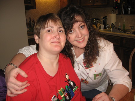 My younger sister, Sharon and I, Christmas