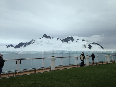 On deck in Paradise bay , Antarctica 