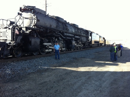 Big Boy locomotive moving from CA