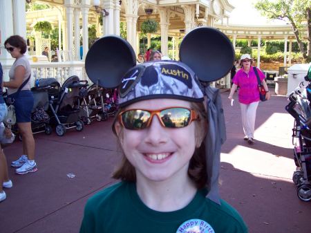 My son being goofy at Disney World.