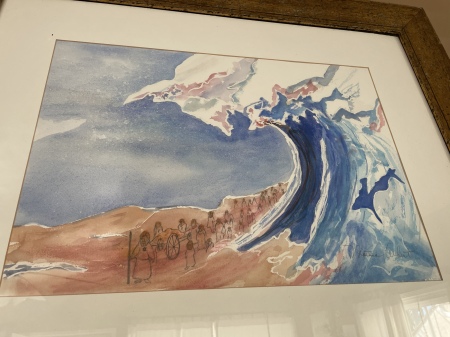 The parable story of Moses in watercolor. 