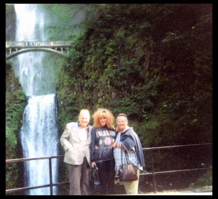 Kathy with Mom & Dad, Multnomah Falls OR