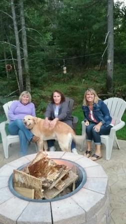 Me mom and Justine and our dog Cooper at our n