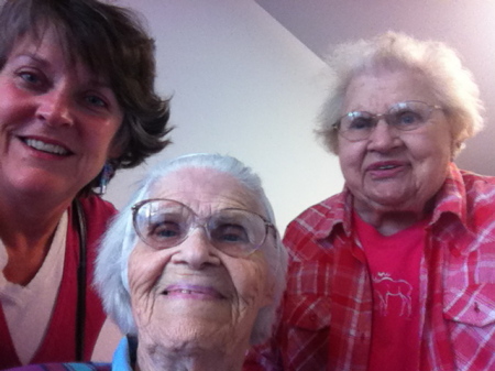 Nancy Clayton with Louise Stenberg and Mrs Terry (90 years old now, Gladys Terry was a councelor at Lathrop. I enjoyed a nice visit with these ladies on Friday July 6th. 
