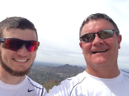 My son, Michael and I hiking