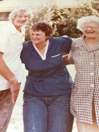 Aunt Edith, younger me and Aunt Helen