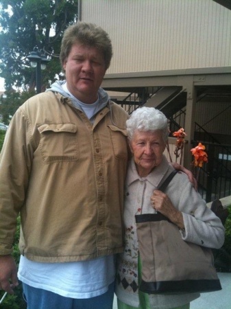 My 6' 7" son, Jason and his Grandma