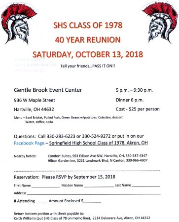 40 year reunion flyer