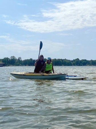 Kayaking in West Michigan with my sister,Cammy