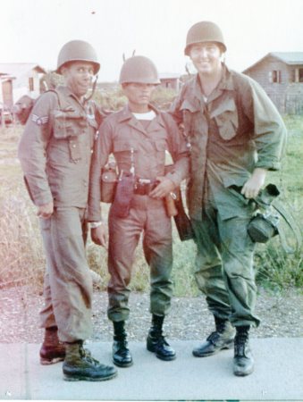 With friend and guard Dec 1968