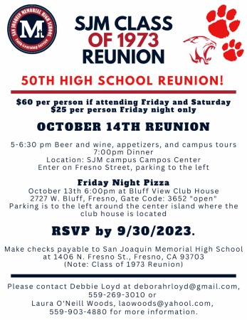 San Joaquin Memorial High School Reunion