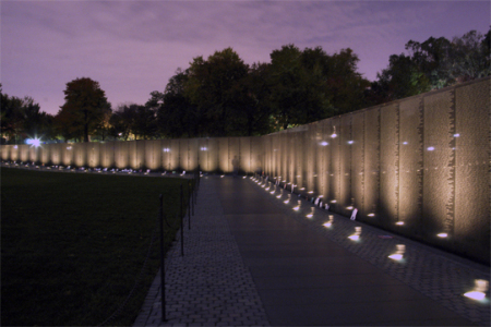 Vietnam war memorial 58,307 names