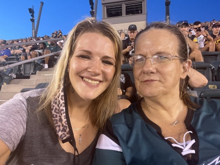 My Oldest Emily & I at the Eagles game 💚