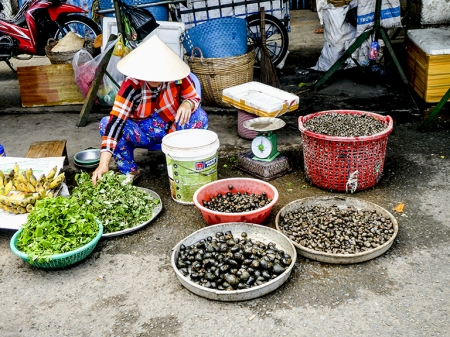 A Market Place In A Small Town In Vietnam