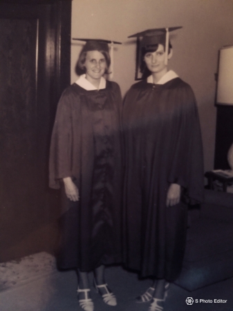 Graduation 1968 Donna Stickles and Marilyn How