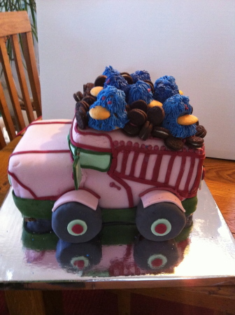 Little Sam's Pink Dump Truck Birthday Cake