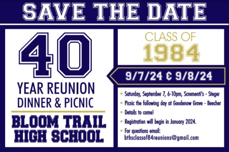 Bloom Trail High School Class of 1984-40th Reunion
